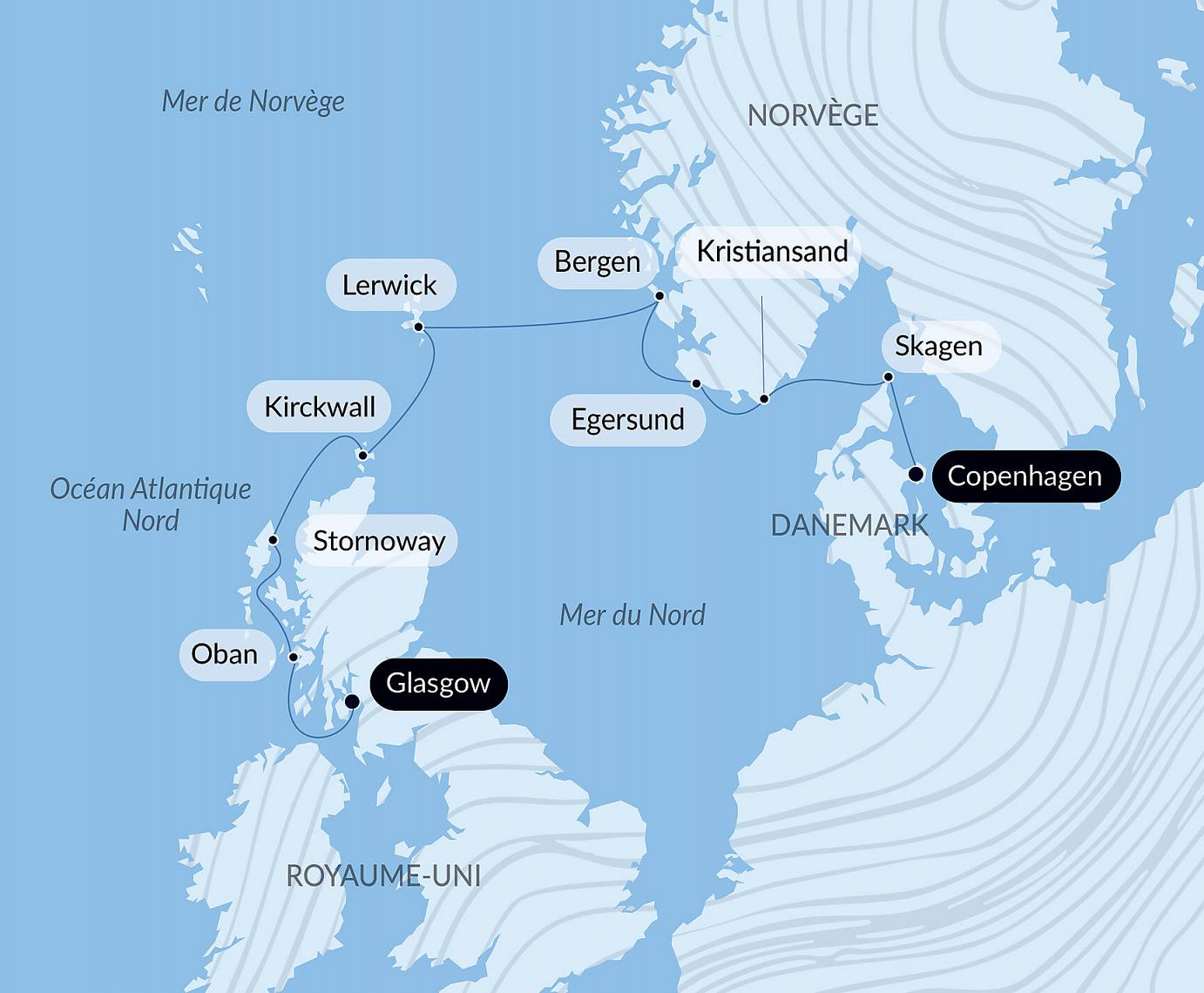 carte Terres légendaires et cités du Nord, 10 jours