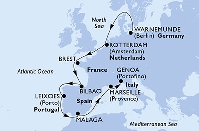 carte Europe du Nord, 13 jours