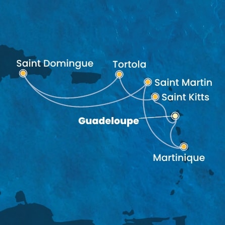 carte Caraïbes et Antilles, 8 jours