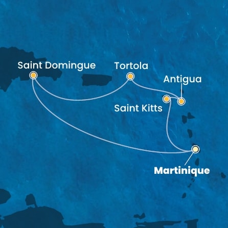 carte Caraïbes et Antilles, 7 jours