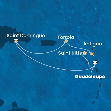 carte Caraïbes et Antilles, 7 jours