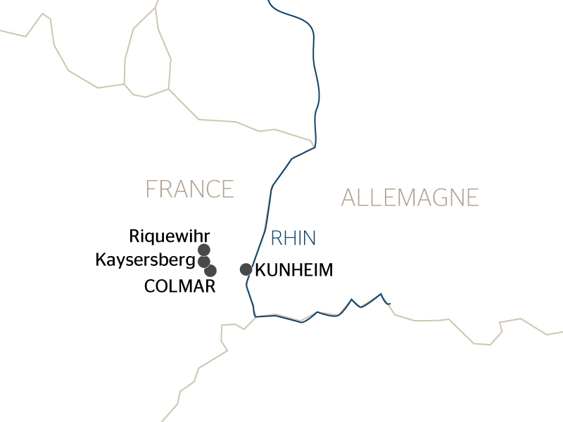 carte Traditions et féeries des marchés de Noël sur les canaux d'Alsace (formule port/port), 4 jours - CKC_XMASPP