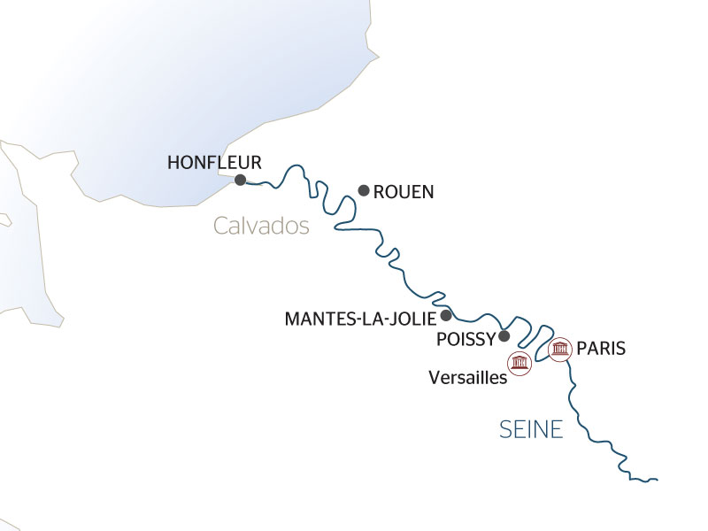 carte La vallée de la Seine et ses escales incontournables (formule port/port), 5 jours - SEN_PP