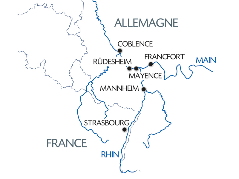 carte 3 fleuves : le Rhin, la Moselle et le Main (formule port/port), 7 jours - SFS_PP