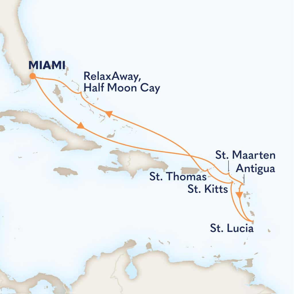 carte Etats-Unis & Saint Martin & Antigua-et-Barbuda & Sainte-Lucie & Saint-Christophe-et-Niévès, 11 jours