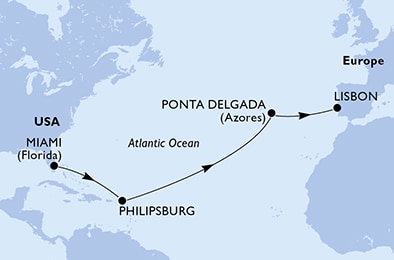 carte Etats-Unis, Antilles, Portugal, 13 jours