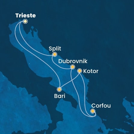 carte Italie, Montenegro, Grèce, Croatie, 8 jours
