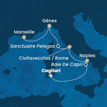 carte Italie, France, 5 jours