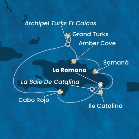 carte Rép.Dominicaine, Turks et Caicos, 8 jours