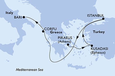 carte Méditerranée, 6 jours