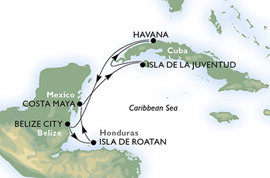 carte *Caraïbes et Antilles, 8 jours