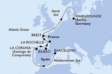 carte Espagne, France, Allemagne, 10 jours