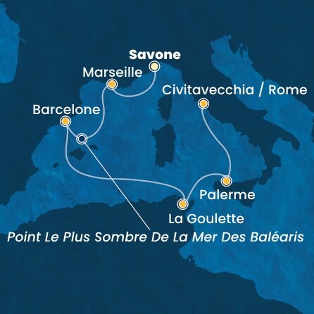 carte Italie, France, Espagne, 7 jours