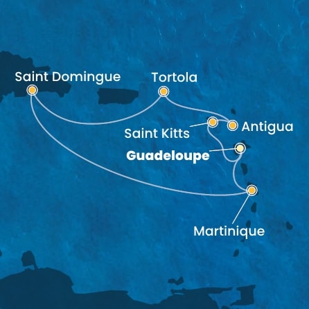 carte Antilles, Iles Vierges, 8 jours