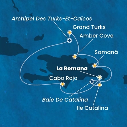 carte Rép.Dominicaine, Turks et Caicos, 8 jours