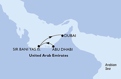 carte Emirats Arabes Unis, 4 jours
