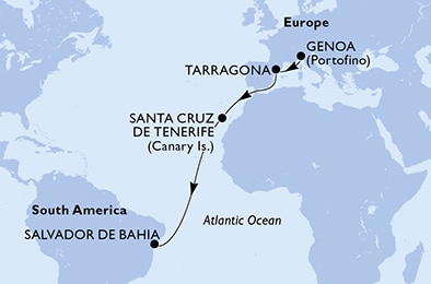 carte Transatlantiques, 13 jours