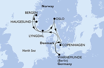 carte Europe du Nord, 8 jours