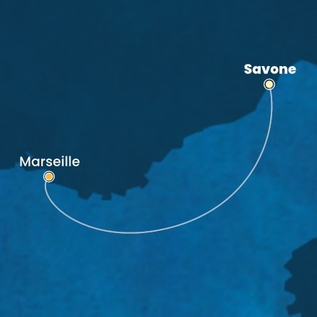 carte Italie, France, 2 jours