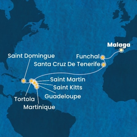 carte Espagne, Madère, Canaries, Antilles, Iles Vierges, 16 jours