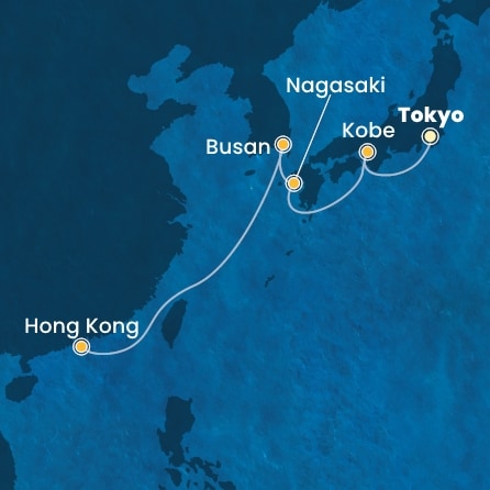 carte Japon, Corée du Sud, Chine, 8 jours