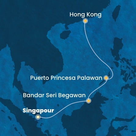 carte Singapour, Philippines, Chine, 8 jours