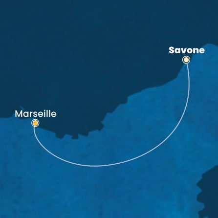 carte Italie, France, 2 jours