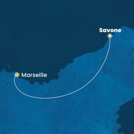 carte Italie, France, 2 jours