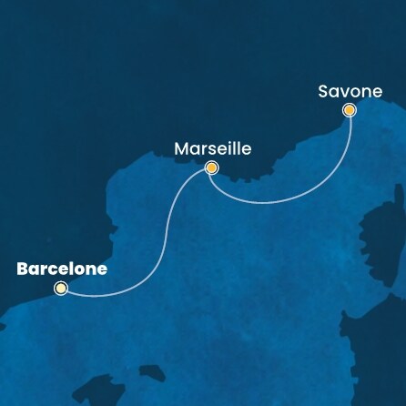 carte Espagne, France, Italie, 3 jours