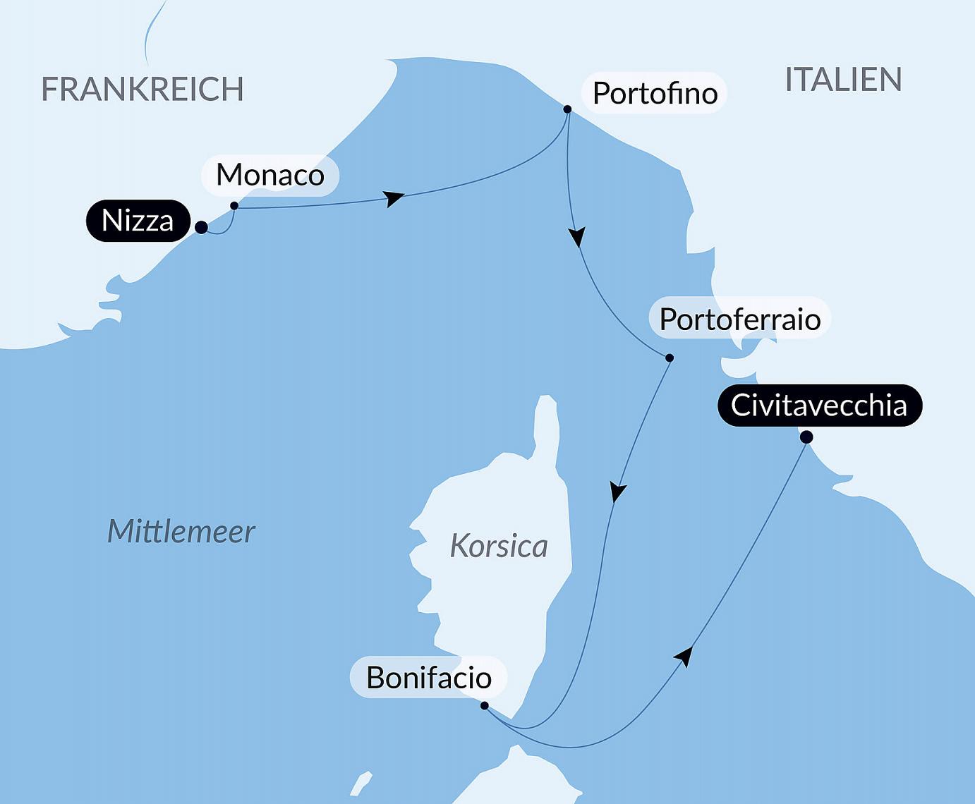 carte Escapade méditerranéenne au Printemps, 6 jours