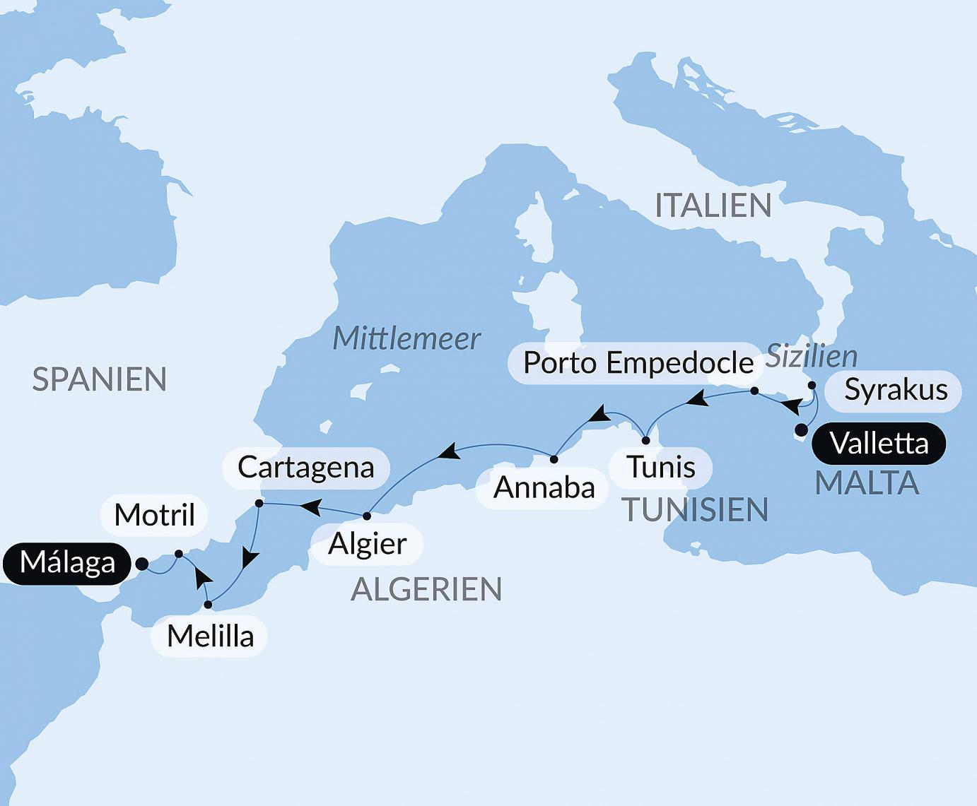 carte La grande Bleue, au fil des civilisations, 10 jours