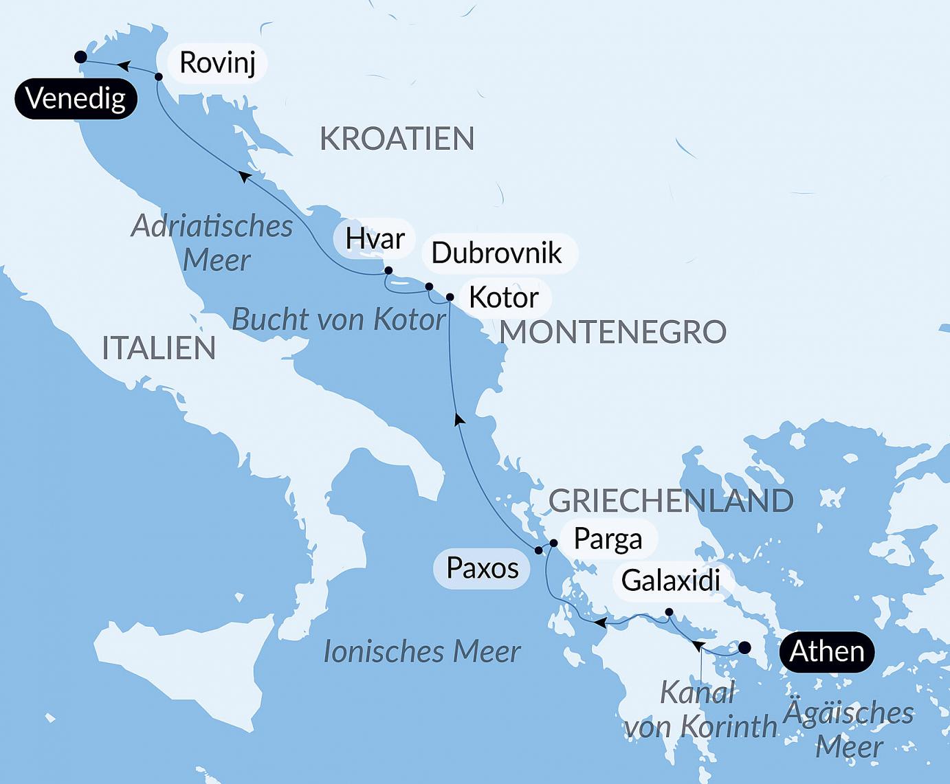 carte Escapade bien-être en Méditerranée, 9 jours