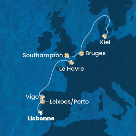 carte Portugal, Espagne, France, Grande-Bretagne, Belgique, Allemagne, 10 jours