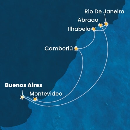 carte Argentine, Uruguay, Brésil, 10 jours