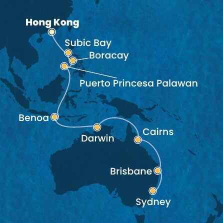 carte Chine, Philippines, Australie, 21 jours