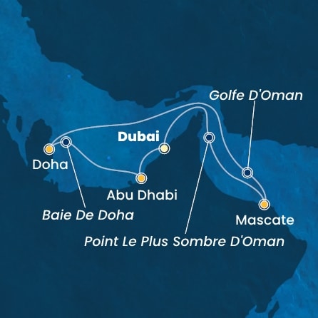 carte Emirats Arabes Unis, Oman, 8 jours