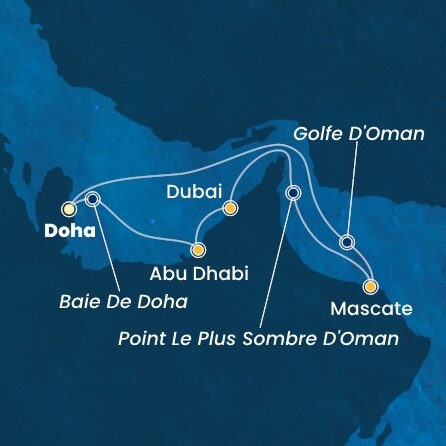 carte Emirats Arabes Unis, Oman, 8 jours