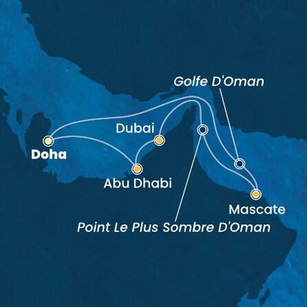 carte Emirats Arabes Unis, Oman, 8 jours