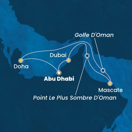 carte Emirats Arabes Unis, Oman, 8 jours