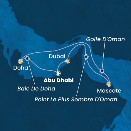 carte Emirats Arabes Unis, Oman, 8 jours