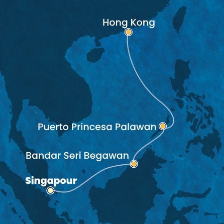 carte Singapour, Philippines, Chine, 8 jours