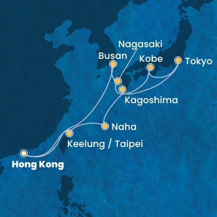 carte Chine, Taïwan, Japon, Corée du Sud, 15 jours