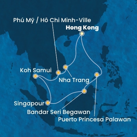 carte Chine, Vietnam, Singapour, Philippines, 15 jours