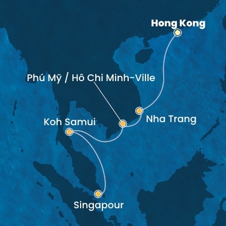 carte Chine, Vietnam, Singapour, 8 jours