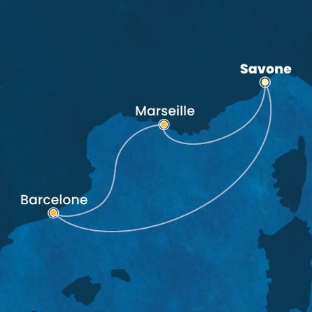 carte Italie, Espagne, France, 5 jours