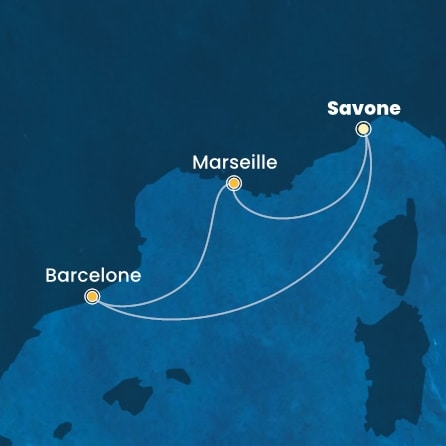 carte Italie, Espagne, France, 4 jours