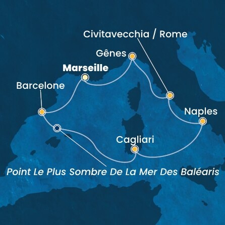 carte France, Espagne, Italie, 8 jours