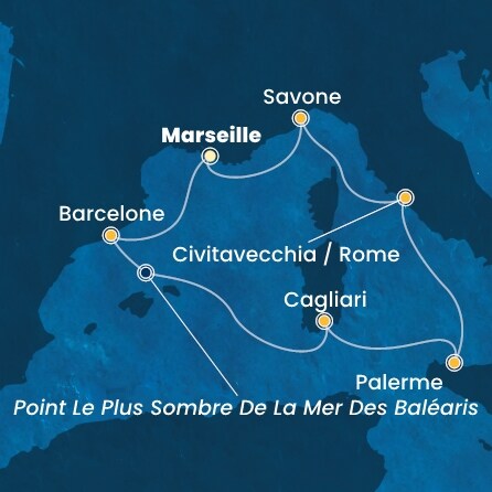 carte France, Espagne, Italie, 8 jours