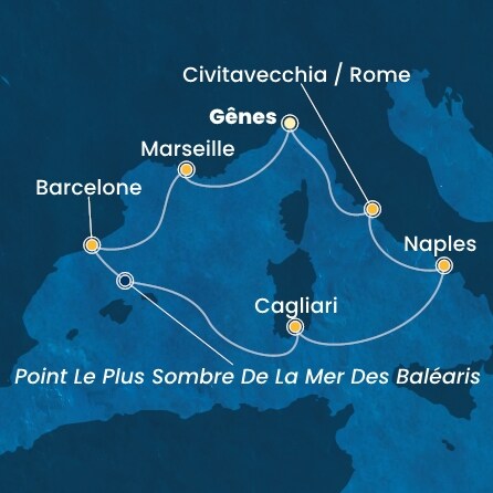 carte Italie, France, Espagne, 8 jours