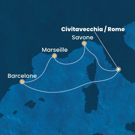 carte Italie, France, Espagne, 6 jours